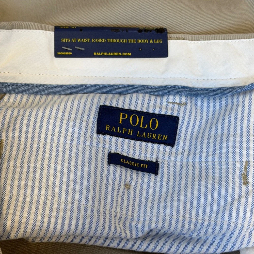 Polo Ralph Lauren Mens Hudson Tan Classic Fit Chino Pants 50BX30 NWT‎